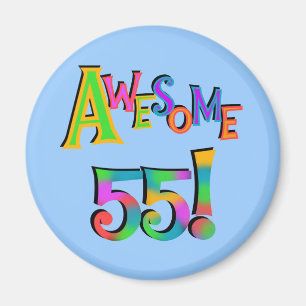 Fantastisk 55 T-tröjor och presenter på födelsedag Magnet