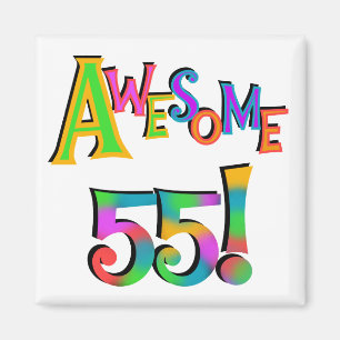 Fantastisk 55 T-tröjor och presenter på födelsedag Magnet