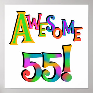 Fantastisk 55 T-tröjor och presenter på födelsedag Poster