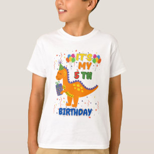Fantastisk 5:e födelsedagen Dinosaur T-Shirt for B