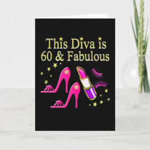 FANTASTISK 60:E BIRTHDAY DIVA DESIGN KORT