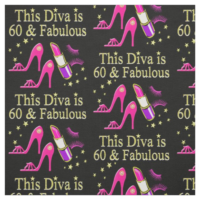 FANTASTISK 60:E BIRTHDAY DIVA DESIGN TYG (Provkarta)
