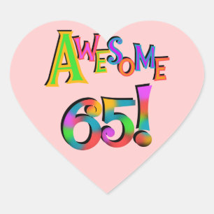 Fantastisk 65: Tröjor och gåvor från födelsedagen Hjärtformat Klistermärke