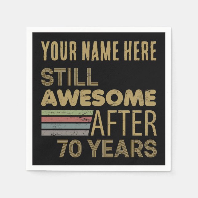 Fantastisk 70:e födelsedag Anpassningsbar Pappersservett (Framsidan)