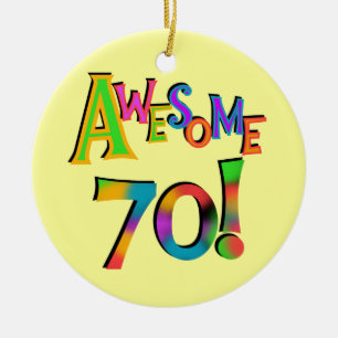 Fantastisk 70 T-tröjor och presenter på födelsedag Julgransprydnad Keramik