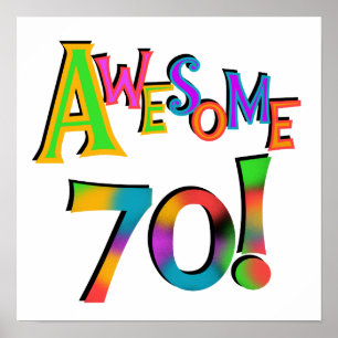 Fantastisk 70 T-tröjor och presenter på födelsedag Poster
