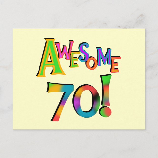Fantastisk 70 T-tröjor och presenter på födelsedag Vykort (Framsida)