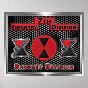 Fantastisk 7:e Infantry Division ’Bayonet Division Poster