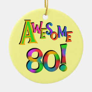 Fantastisk 80 T-tröjor och presenter på födelsedag Julgransprydnad Keramik