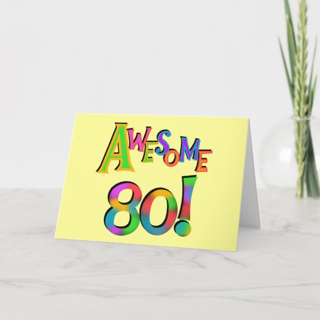 Fantastisk 80 T-tröjor och presenter på födelsedag Kort (Framsida)
