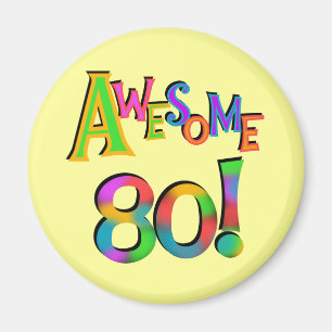 Fantastisk 80 T-tröjor och presenter på födelsedag Magnet