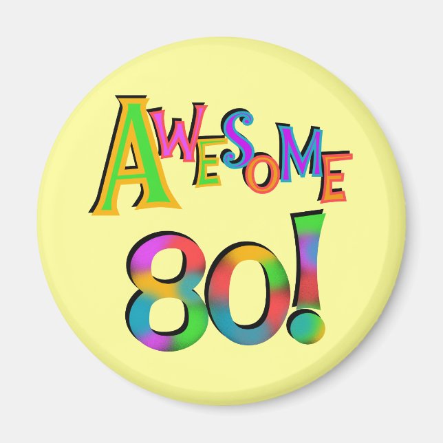 Fantastisk 80 T-tröjor och presenter på födelsedag Magnet (Framsidan)