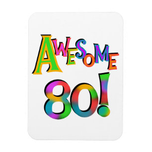 Fantastisk 80 T-tröjor och presenter på födelsedag Magnet