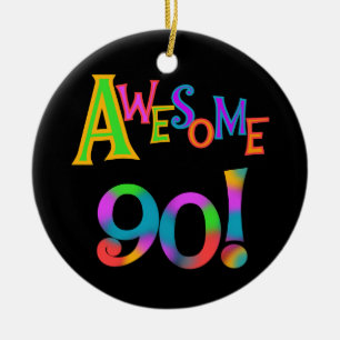 Fantastisk 90 T-shirts och Gifs på födelsedagen Julgransprydnad Keramik