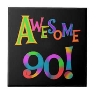 Fantastisk 90 T-shirts och Gifs på födelsedagen Kakelplatta