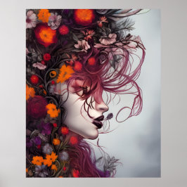 Fantastisk Abstrakt 2 för fina kvinnliga blommor Poster