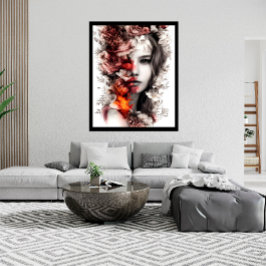 Fantastisk Abstrakt för fina kvinnliga blommor Poster
