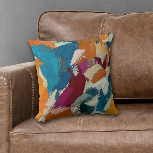 Fantastisk Abstrakt Orange Blue Kudde