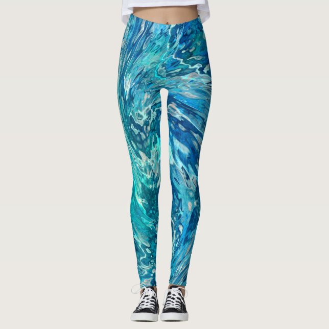 Fantastisk Abstrakt Wave Leggings (Framsida)