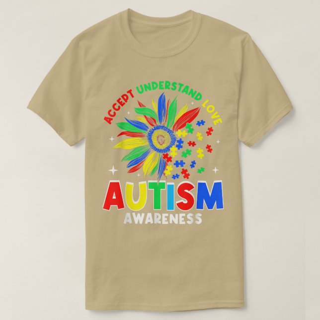 Fantastisk accepterar Kärlek autism Awareness Su T Shirt (Design framsida)