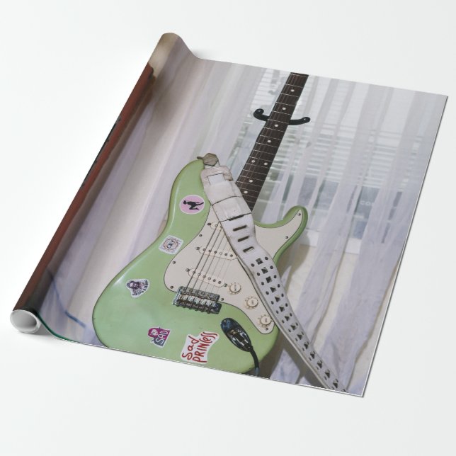Fantastisk Acoustic Guitar Presentpapper (Utrullad)