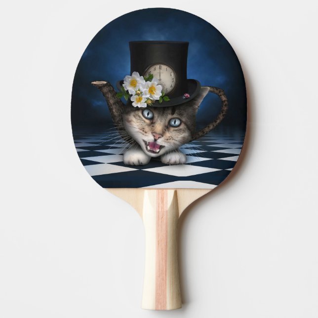 Fantastisk Alice i Wonderland Tekanna Cat Pingisracket (Framsidan)