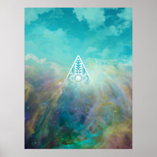 Fantastisk "Alla som ser öga"-triangeln Orion nebu Poster