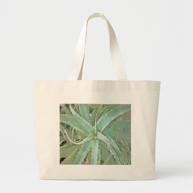 Fantastisk Aloe Vera Akrylic Art Jumbo Tygkasse (Framsidan)