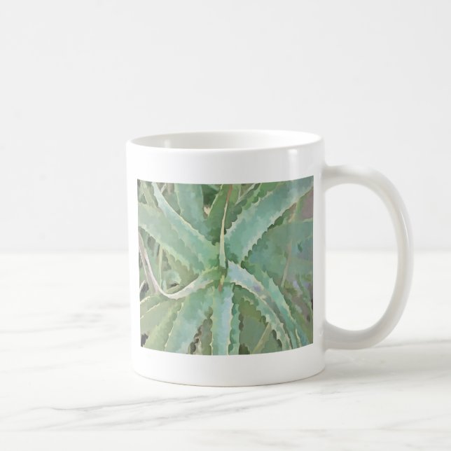 Fantastisk Aloe Vera Akrylic Art Kaffemugg (Höger)