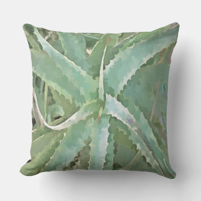 Fantastisk Aloe Vera Akrylic Art Kudde (Framsida)
