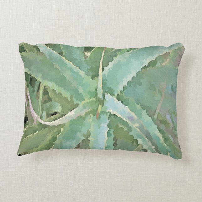Fantastisk Aloe Vera Akrylic Art Prydnadskudde (Baksidan)