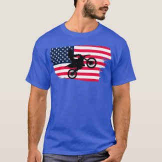 Fantastisk American flagga Dirt cycleMotocross-des T Shirt