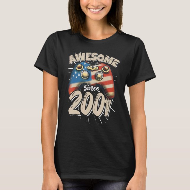 Fantastisk American Gamer sedan 2001 Boys Girls US T Shirt (Framsida)