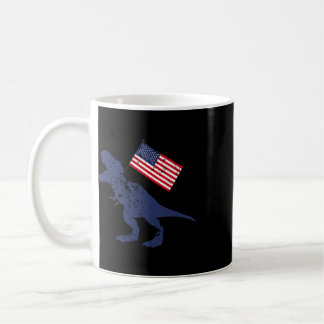 Fantastisk Amerika Amerikansk Dino Flagga 4:e Juli Kaffemugg