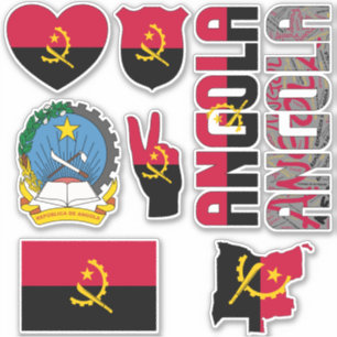 Fantastisk Angola Shapes National Symbols Klistermärken