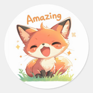 Fantastisk Anime Fox Runt Klistermärke