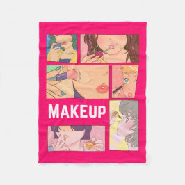 FANTASTISK ANIME, GIRL, MAKEUP FLEECEFILT