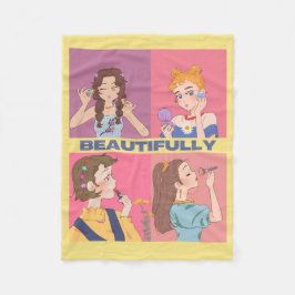 FANTASTISK ANIME, GIRL, MAKEUP FLEECEFILT