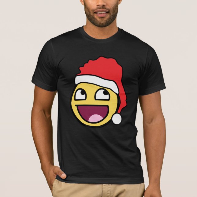 Fantastisk Ansikte Santa Mörk Bella Canvas T-Shirt (Framsida)
