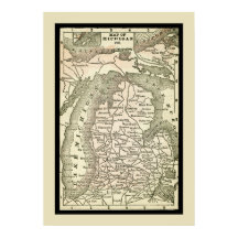 Fantastisk Antique Karta i Michigan
