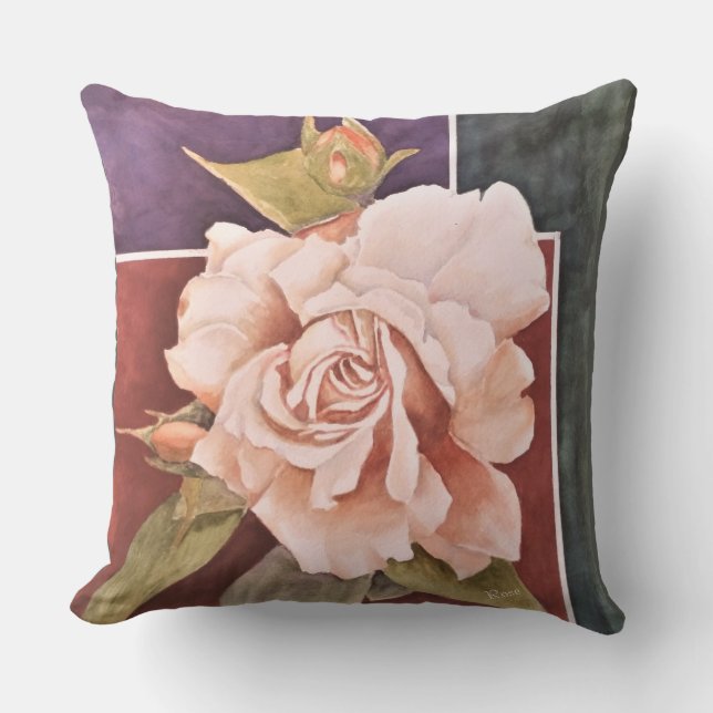 FANTASTISK ANTIQUE RO FLOWER PATIO KUDDE (Framsida)