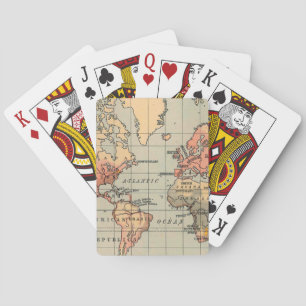 Fantastisk Antique World Map Casinokort