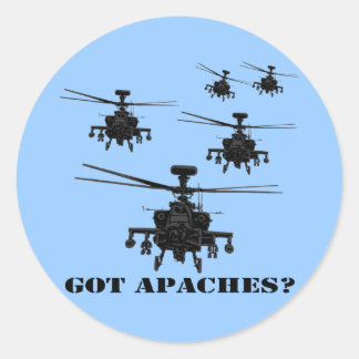Fantastisk Apache-helikopter Runt Klistermärke