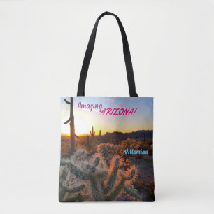 Fantastisk Arizona / Sunset / Saguaro Cactus Tygkasse