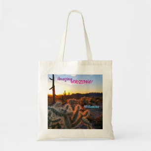 Fantastisk Arizona / Sunset / Saguaro Cactus / / Tygkasse