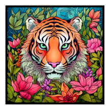 Fantastisk Art Tiger i Jungle Poster