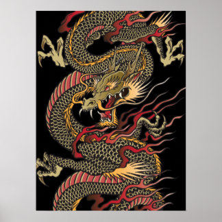 Fantastisk asian draon poster