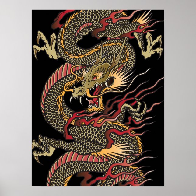 Fantastisk asian draon poster (Framsidan)