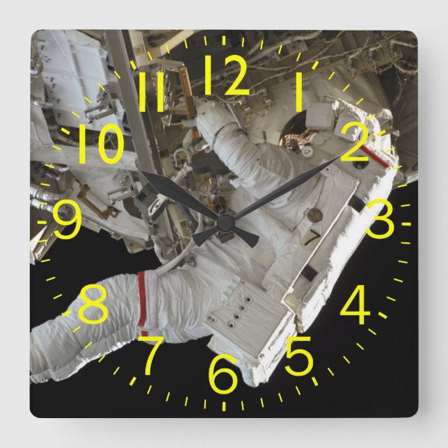 Fantastisk Astronaut Fyrkantig Klocka (Framsida)