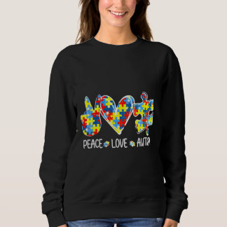 Fantastisk Autism Medvetenhet om fred Kärlek Puzzl T Shirt